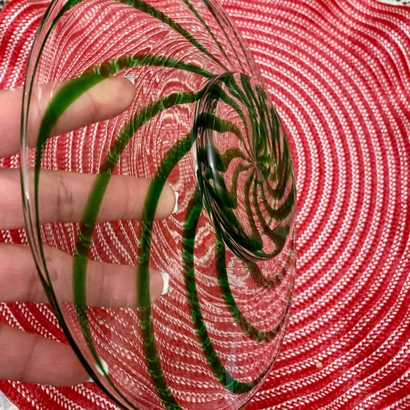 VINTAGE SWIRL ART GLASS HAND BLOWN GLASS PLATE - Picture 4 of 6